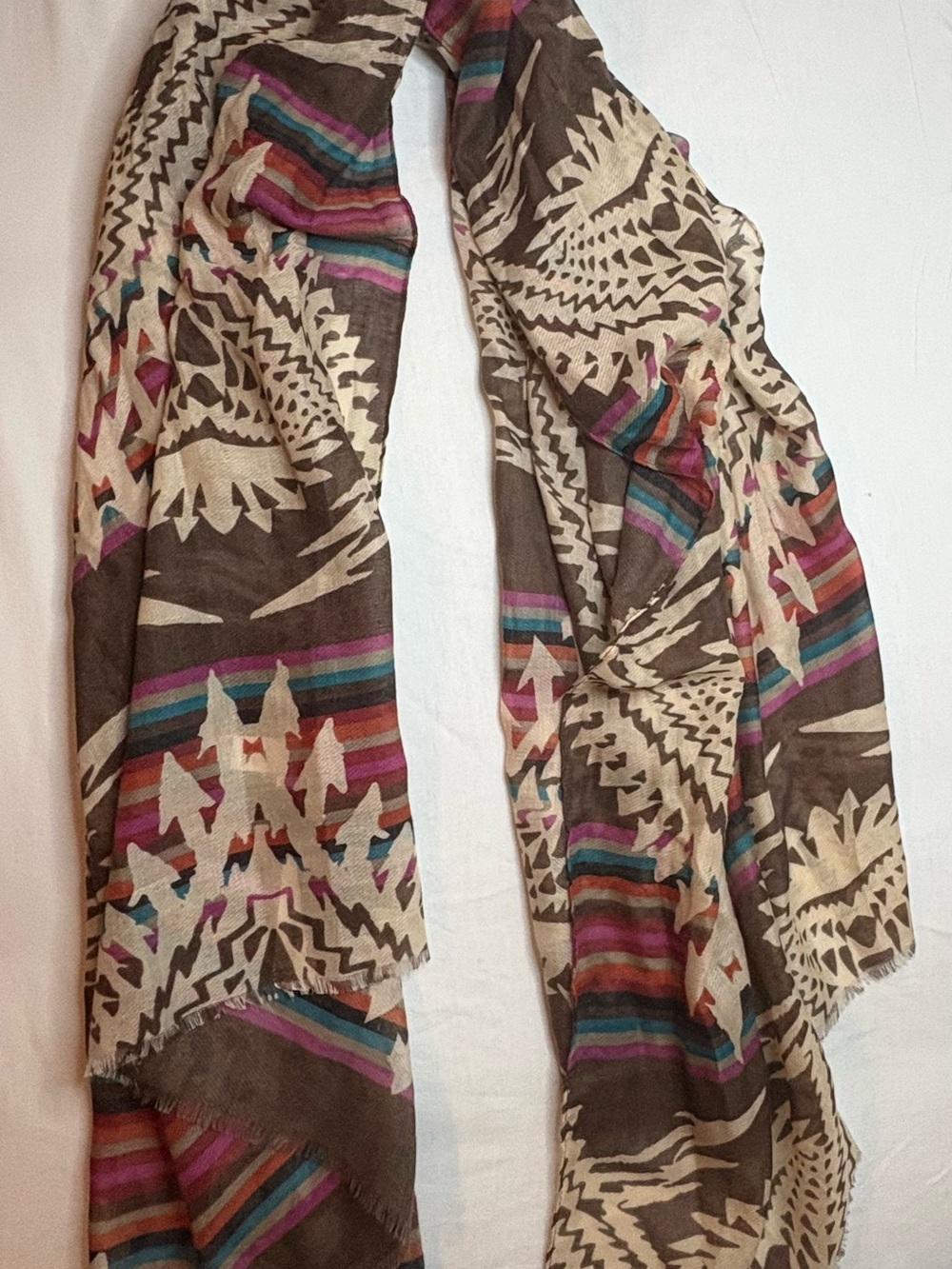 NWT Charming Charlie Southwestern LightKnit Fringe festival Boho-Chic Scarf